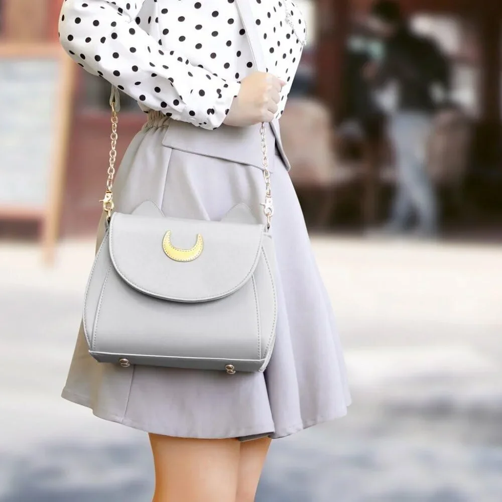 Women’s Cosplay Cat Ears Moon Design Satchel Leather Shoulder Bag